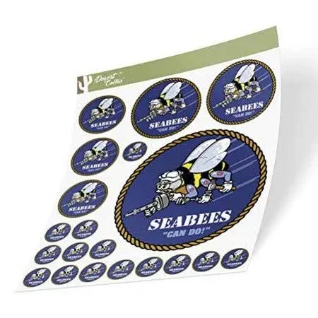 US Navy Emblem Sticker United States (Sheet - Seabees)