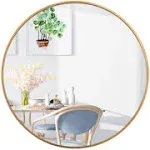 FANYUSHOW 20&#039;&#039; Gold Circle Mirror for Wall Mounted, Modern Brushed Brass Metal