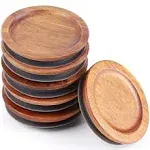 6Pack Regular Mouth Mason Jar Lids Acacia Wooden Storage Canning Jar Lids Bal...