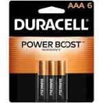Duracell Power Boost Batteries, Alkaline, AAA, 1.5 V - 6 batteries