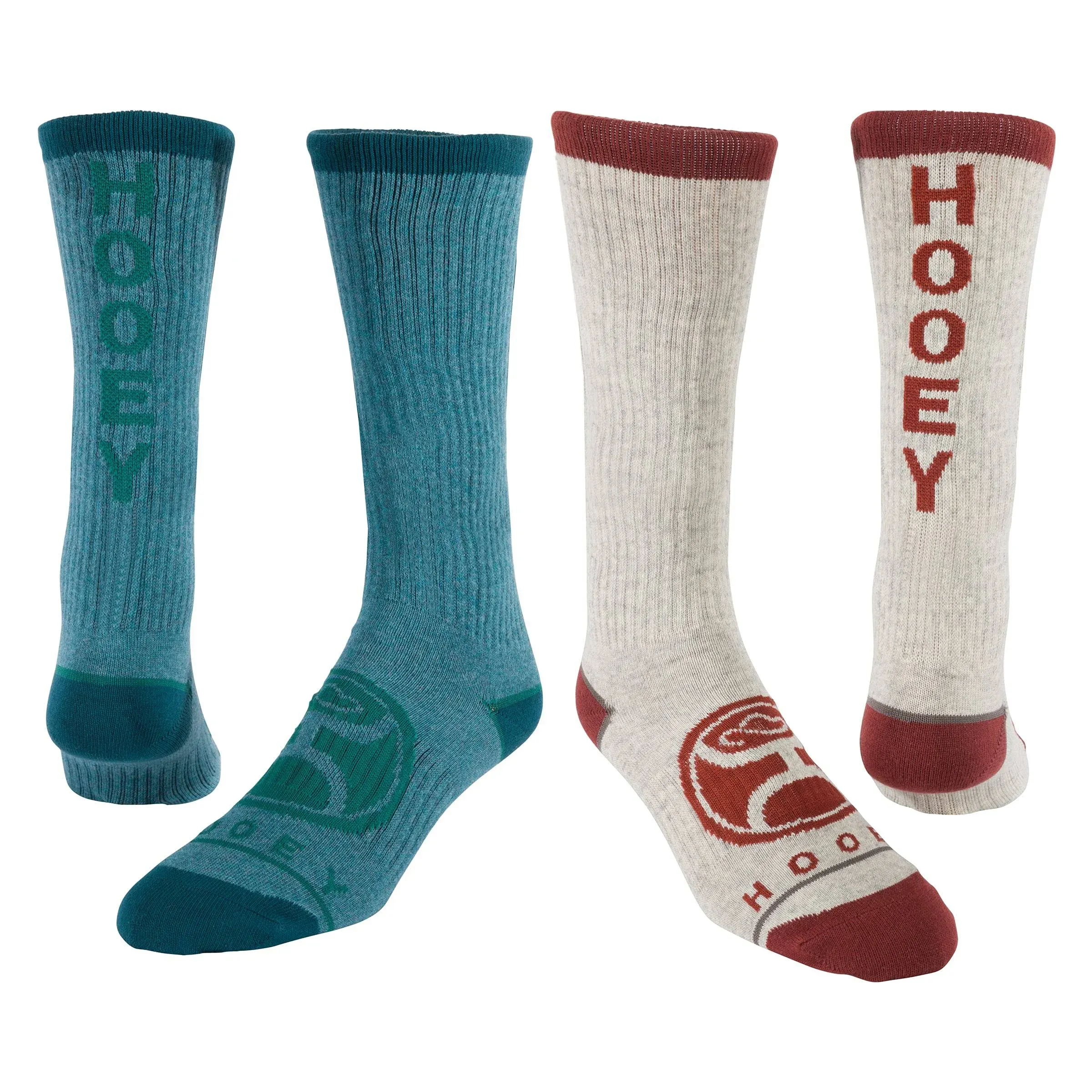 HOOey Athletic Boot 2-Pack (Teal / Grey) - Western Socks