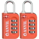 Anvil TSA Approved Luggage Lock - 4 Digit Combination, 10,000 Combinations, Easy-Read Password Window, Travel Lock for Suitcases, Backpacks, Gym &