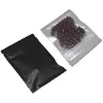 100 Pcs Mylar Zipper Lock Bag Food Storage Metallic Matte Foil Airtight Bags with Front Window Plastic Candy Packaging Pouch for Zip Flat Heat Seal