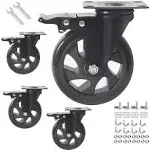 4 Inch Caster Wheels Heavy Duty with Brake,2200Lbs,<wbr/>Swivel Plate Casters Set Of 4