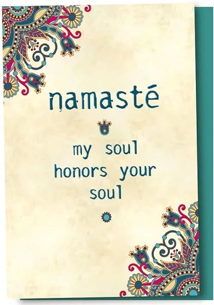 Tree-free Greetings EcoNotes 12-Count Namaste Honor Blank Notecard Set with Envelopes, All Occasion, New Age Inspirational for Yoga Lovers (FS56948)