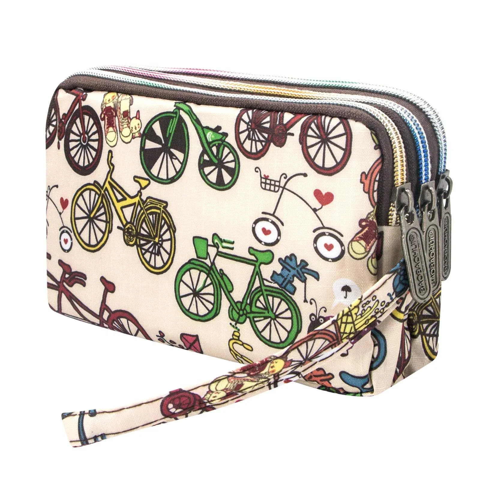 BIAOTIE Large Capacity Wristlet Wallet - Women Printed Nylon Waterproof Handbag Clutch Purse