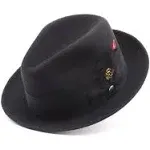 Stetson Frederick Wool Felt Fedora Hat Black / 7 1/2