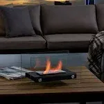 Danya B. Rectangular Tabletop Smokeless Fireplace with Clear Glass Panels for Indoor / Outdoor Use