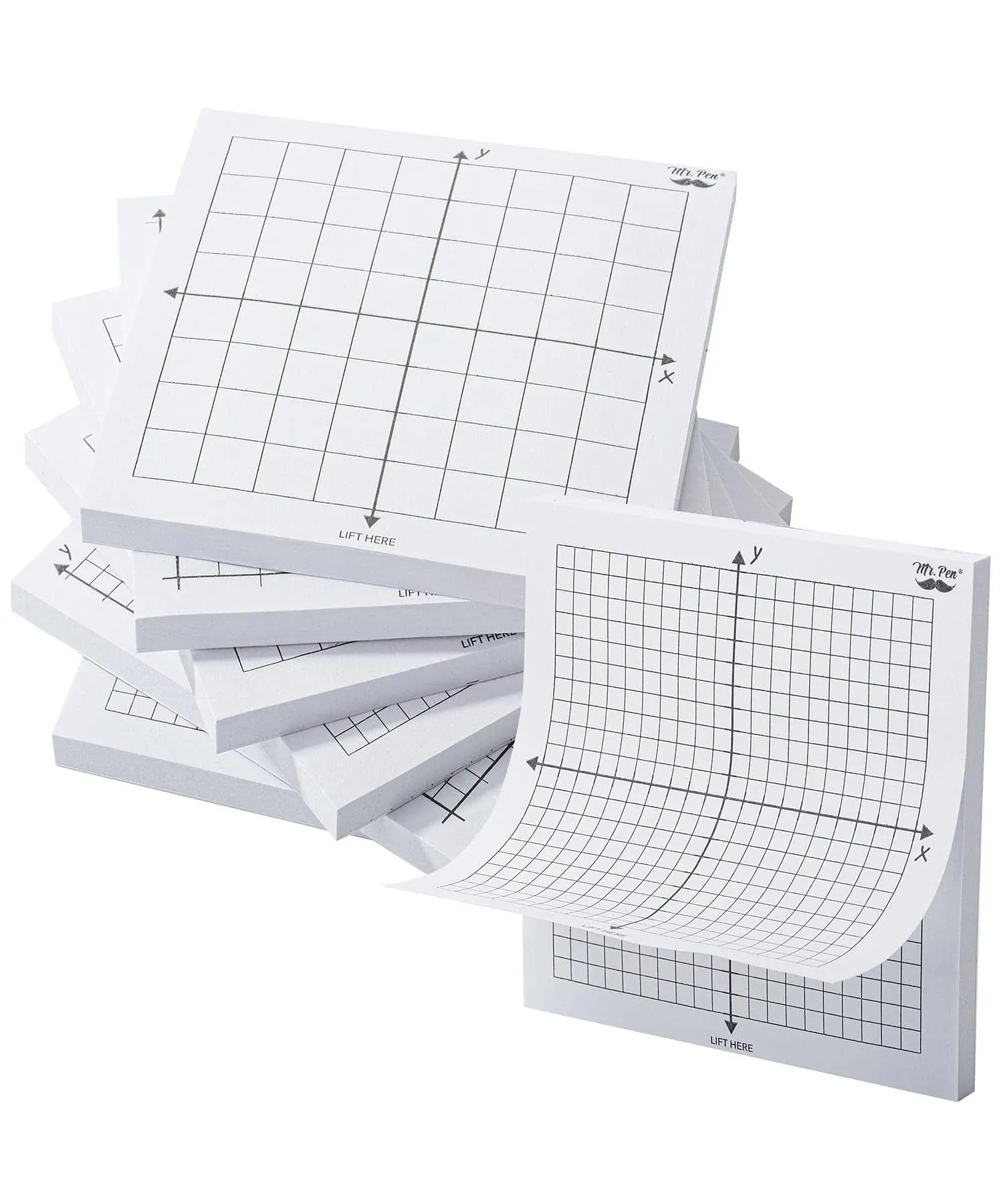 Mr. Pen- Graph Paper Sticky Notes, 6 Pads, 3X3 Inch, Graph Sticky Notes, Math