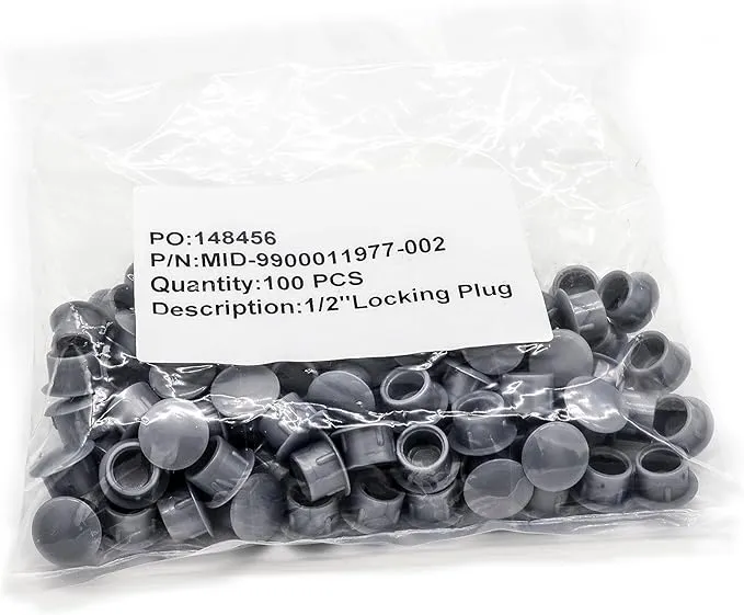 Gray Cam Hole Plugs, 1/2", 100 ct