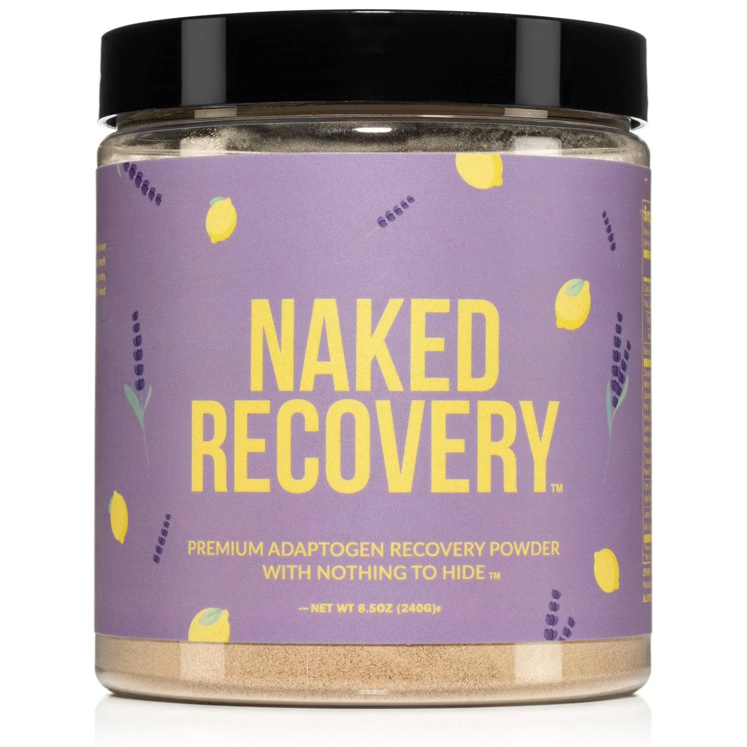 Naked Recovery - Mushroom Supplement Powder - Lions Mane, Cordyceps, Reishi, Tart Cherries, Lemon Balm - Adaptogen Wellness Formula, Stress Relief, Muscle Recovery - 30 Servings
