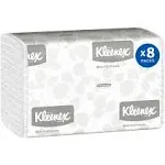 Kleenex 02046 Convenience 9.2 in. x 9.4 in. Multi-Fold Paper Towels - White (8 Packs/Carton, 150/Pack)