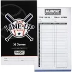 Murray Sporting Goods Baseballsoftball Lineup Cards - 30 Games With 16 Player Roster Lineup Sheet (4-Part Carbon Copies)