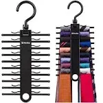 2-Pack Black Tie Rack, Organizer, Hanger, Holder - Affordable Ti.