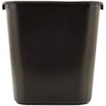 Rubbermaid Commercial Rubbermaid 295600BK Deskside Plastic Wastebasket, Rectangular, 7 gal, Black (4)