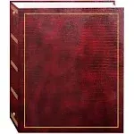 Magnetic Self-Stick 3-Ring Photo Album 100 Pages (50 Sheets), Burgundy Red