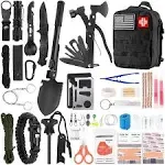 Survival Kit and First Aid Kit, 142Pcs Professional Survival Gear and Equipment 