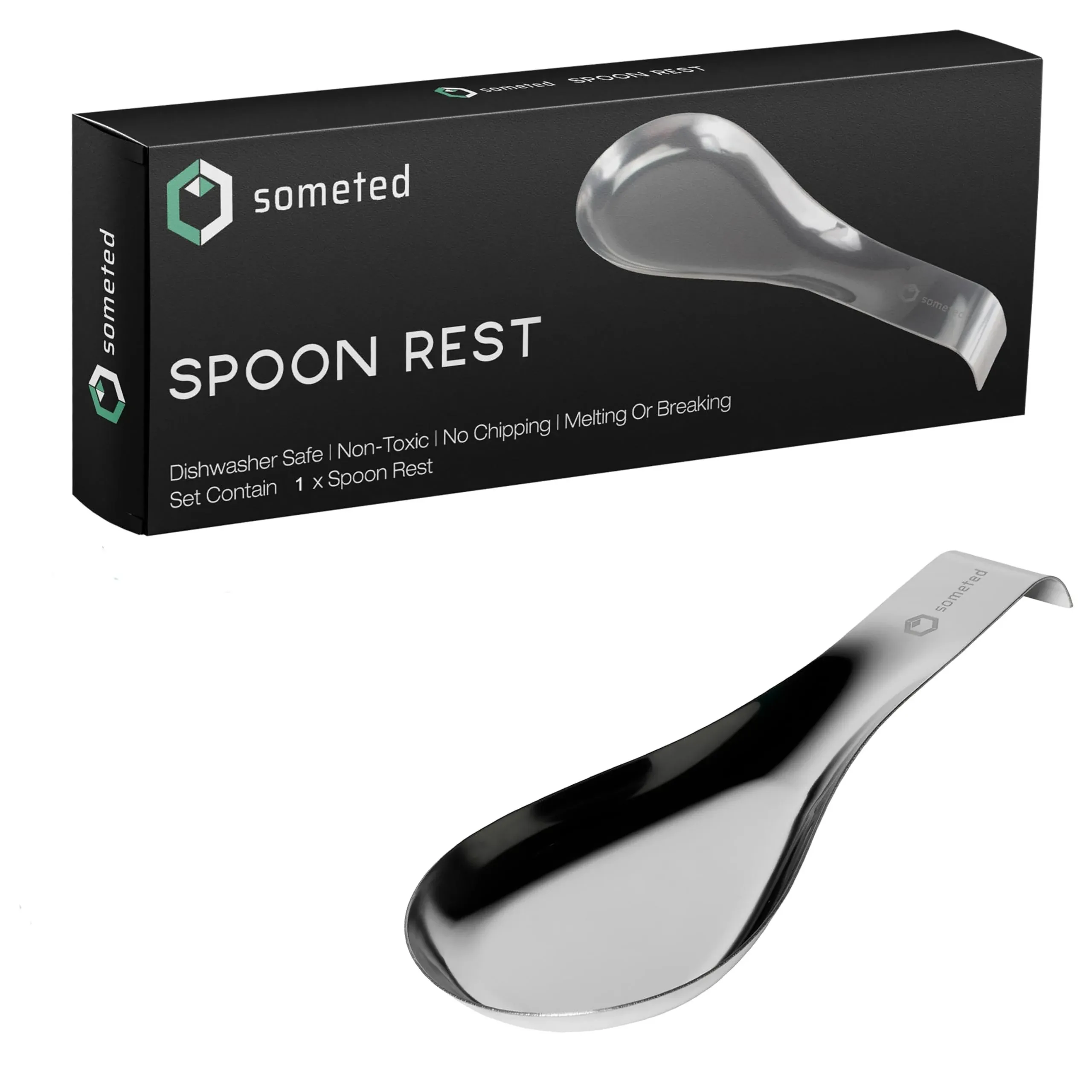 Large Stainless Steel Spoon Rest-Metal Spoon Rest - Ladle Rest Utensil for Ki...