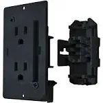 VALTERRA Diamond Group DG15BKVP Decor Receptacle with Cover - 15A, 125V, Black