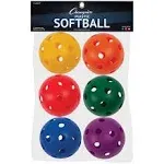 Champion Sports 12" Hollow Plastic Softball Set - Athletic Softball Equipment - Practice Softballs Plastic Hollow - Regulation Size Balls - Fun for All Ages