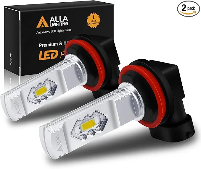 Alla Lighting 3800lm Xtreme Super Bright H11 H8 LED Fog Lights Bulbs 3000K Golden ...