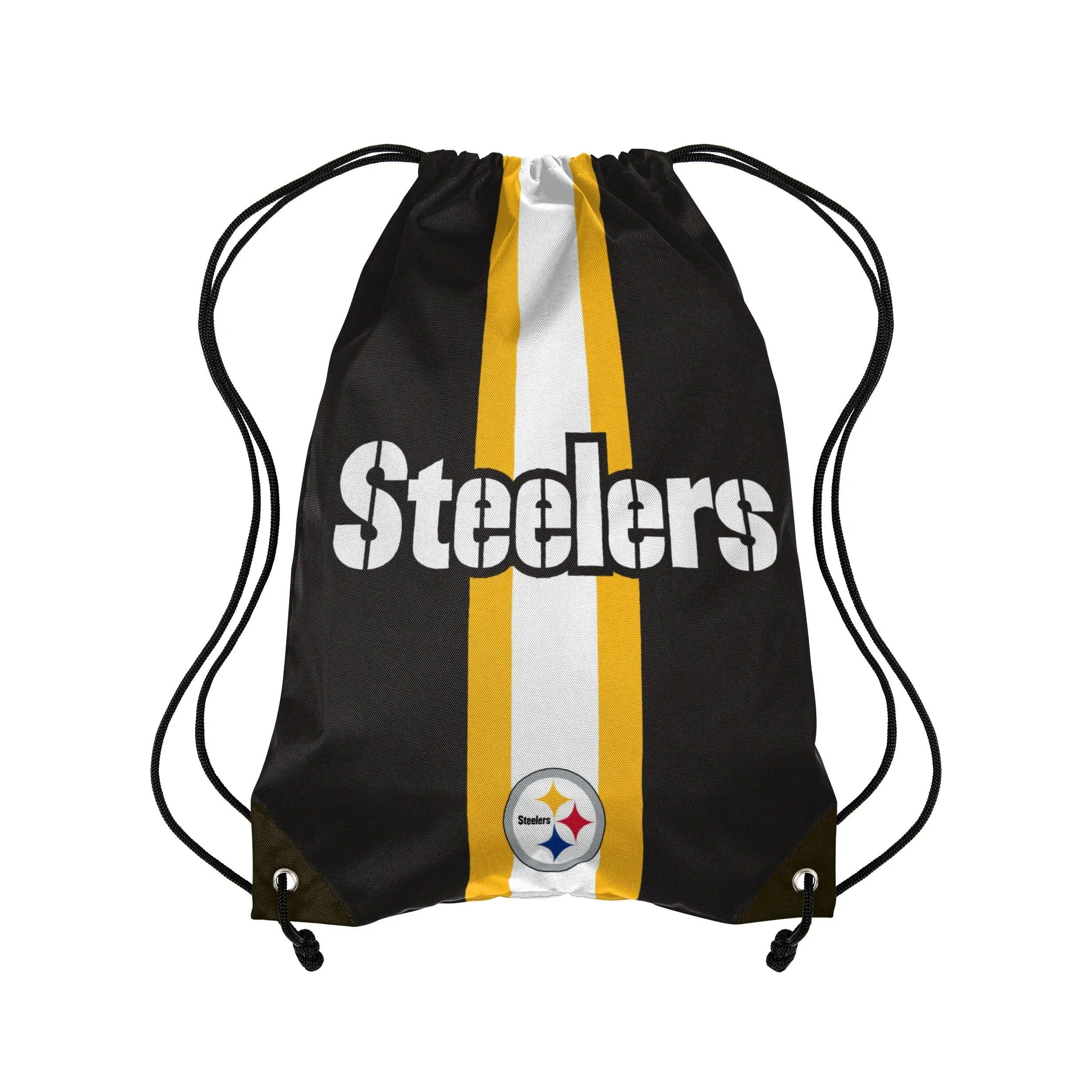 Pittsburgh Steelers NFL Team Stripe Wordmark Drawstring Backpack