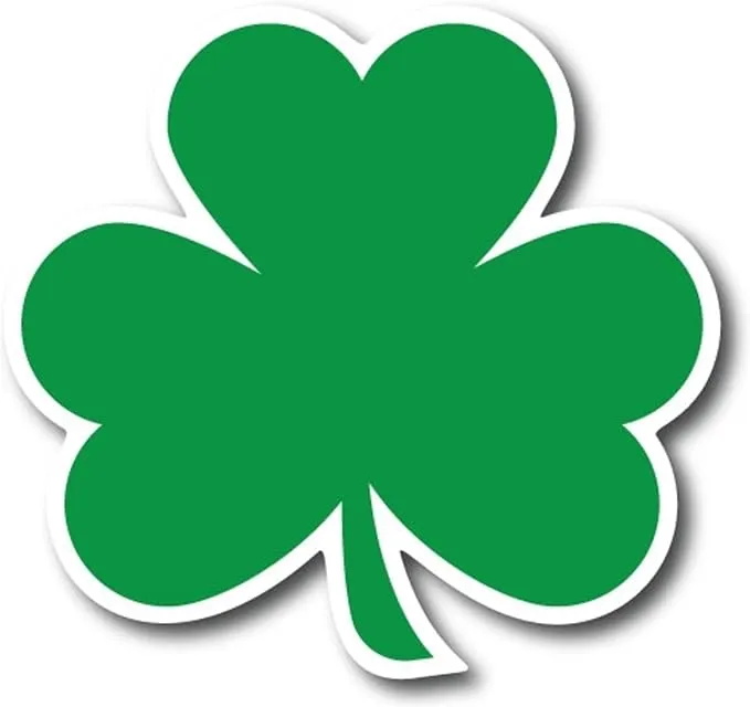 Green Shamrock Magnet Decal, 5x4.5 Inches, Automotive Magnet