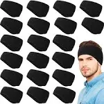 20 Pcs Headband Ear Warmer Polar Fleece Winter Ear Muffs Running Gear Black