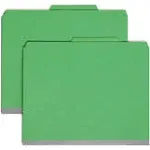 Smead 14063, 100% Recycled Pressboard Classification Folders, 2 Dividers, Letter size, Green, 10/Box