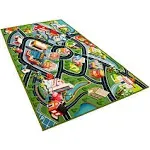 Kids Car Rug Play Mat - Vibrant Kids Carpet for Toy Cars, Road Rug Adventures in Toddler Room - Durable, Non-Slip & Easy Clean