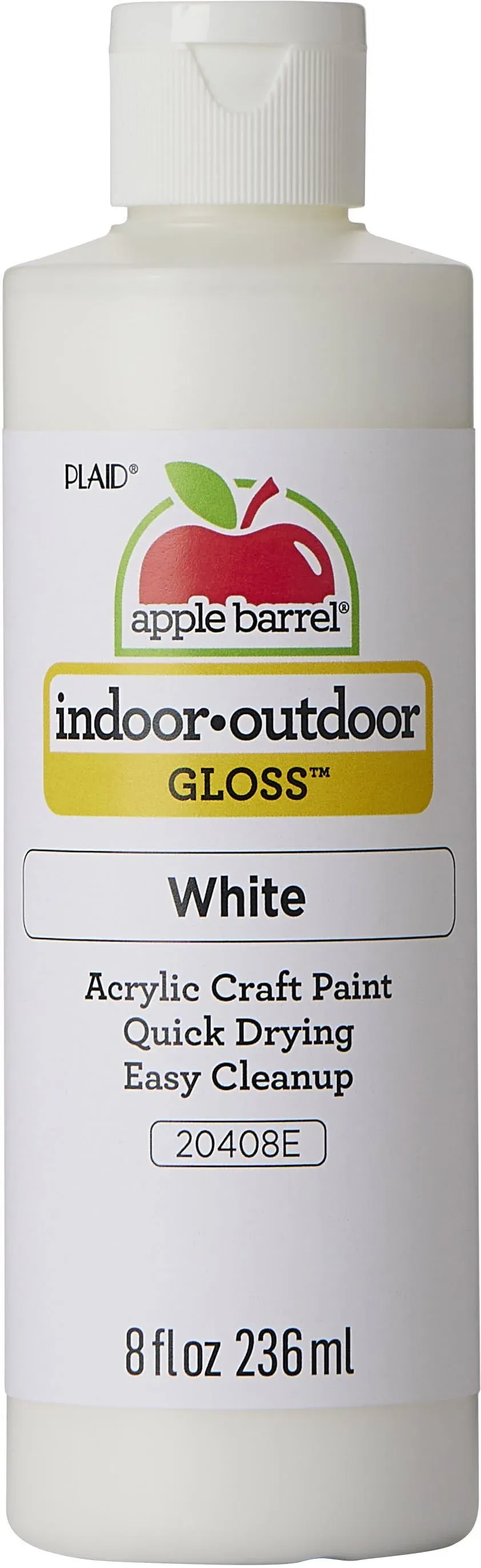 Apple Barrel Gloss Acrylic Paint in Assorted Colors (8 oz), 20408 Gloss White