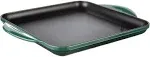 Le Creuset Enamaled Cast Iron Square Griddle, 9.5", Artichaut