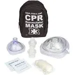 Ever Ready First Aid adult and Infant CPR Mask Combo Kit with 2 Valves with Pair of Nitrile Gloves & 2 Alcohol Prep Pads - Tactical Black