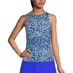 Lands' End Women's High Neck UPF 50 Modest Tankini Top Swimsuit