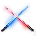 ChopSabers Lightsaber Chopsticks Light Up Star Wars LED Glowing Light Saber Chop Sticks Reusable Sushi Lightup Sabers Bright LEDs 8 Color Modes - 1 Pair