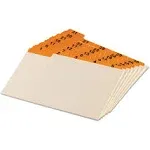 Oxford Manila Index Card Guides with Laminated Tabs, 1/5-Cut Top Tab, 1 to 31, 5 x 8, Manila, 31/Set