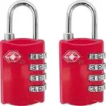 TSA Luggage Locks (2 Pack) - 4 Digit Combination Steel Padlocks - Approved Trave