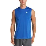 Nike Swim Men&#039;s Solid Sleeveless Hydroguard Swim Shirt Game Royal