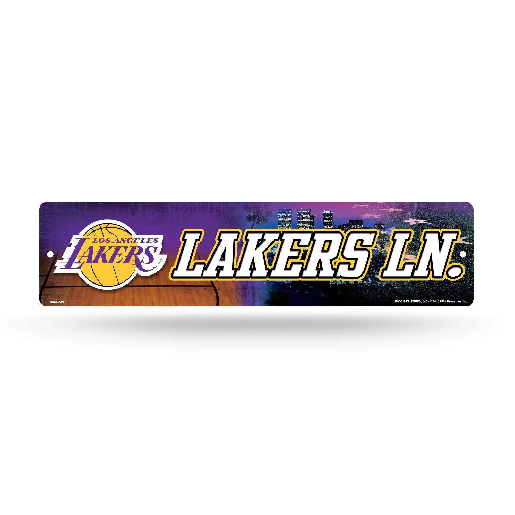 Los Angeles Lakers Street Sign NEW! 4&#034;X16&#034; &#034;Lakers Ln.&#034; Man Cave 