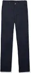 Izod Boy's Comfort Waistband Flat Front Tough Cotton Stretch Pant (Navy, 16)