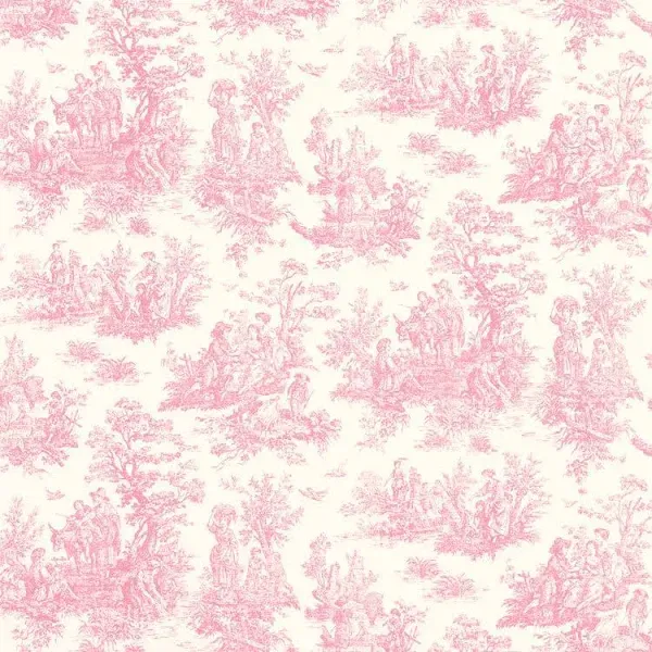 Premier Prints Jamestown Toile Baby Pink, Fabric by the Yard