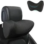 iwantit® Car Neck Pillows with Memory Foam,Automotive Seat Cushions of Headrests for Relieving Neck Stiffness &Supporting with Adjustable Straps and Comfy Outer Cover(Black,1Package, Large Size)