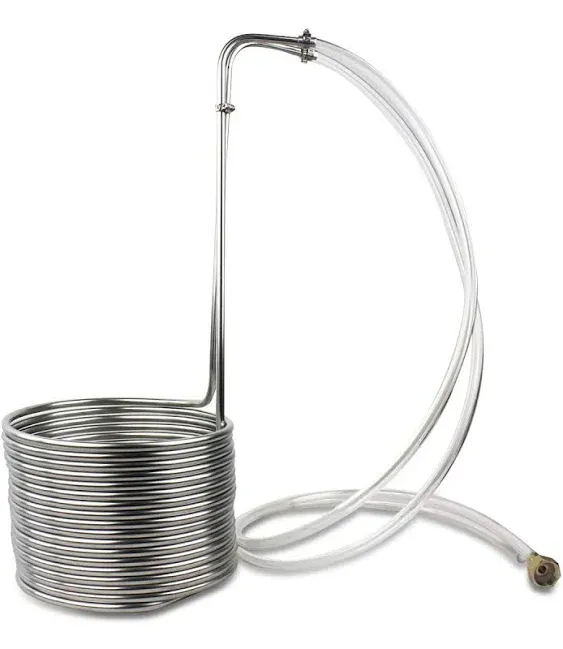 BACOENG Food Grade Super Efficient 5/16" x 50' Stainless Steel Wort Chiller