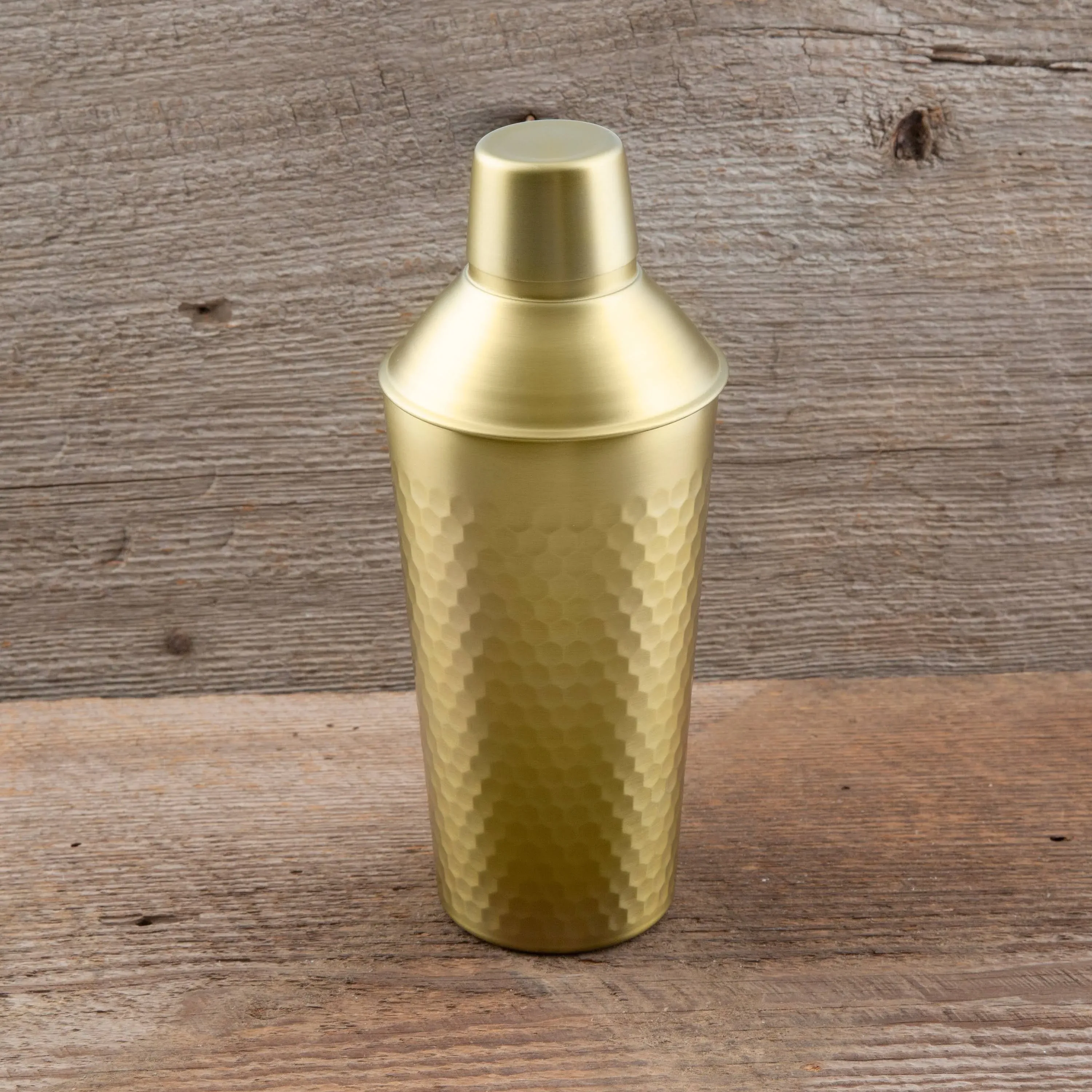 Cambridge ECW9466HKTWDS 20 oz Insulated Brushed Gold Faceted Cocktail Shaker