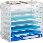 8 Tier Mesh File Organizer with Handle- White