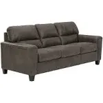 Signature Design by Ashley Navi Faux Leather Modern Queen Sofa Sleeper, Gray