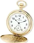 Charles Hubert Gold Tone Stnlss Steel White Dial Polished Pocket Watch