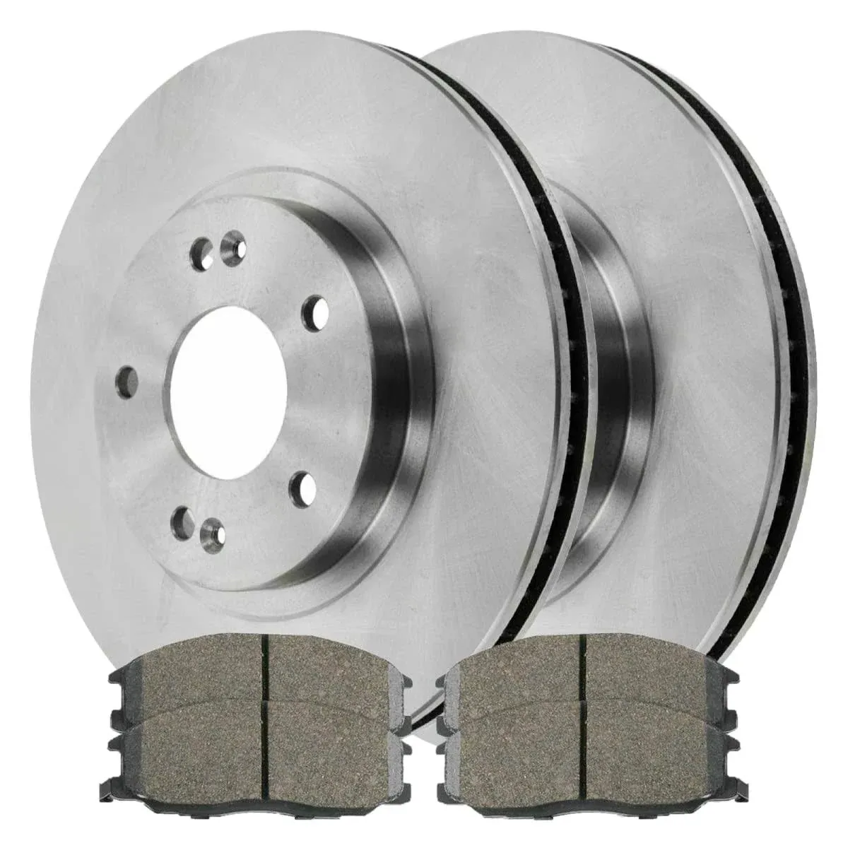 Autoshack Front Brake Rotors and Ceramic Pads Kit Driver and Passenger Side Replacement for 2001 2002 2003 2004 2005 2006 Hyundai Santa Fe 2.4L 2.7L