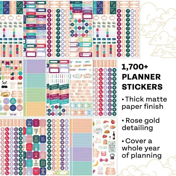 Legend Value Sticker Pack – 1,700+ Small Stickers for Planner, Journal & Calendar – Aesthetic, Inspirational, Seasonal, Dates, Months, Holidays, to-dos & Budget Stickers – Planner Accessories