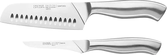 CHICAGO CUTLERY $42 Insignia Steel Guided Grip 2 Piece Knife Set Paring, Santoku